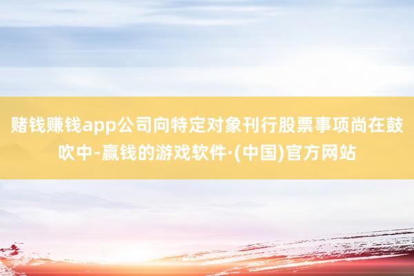 赌钱赚钱app公司向特定对象刊行股票事项尚在鼓吹中-赢钱的游戏软件·(中国)官方网站